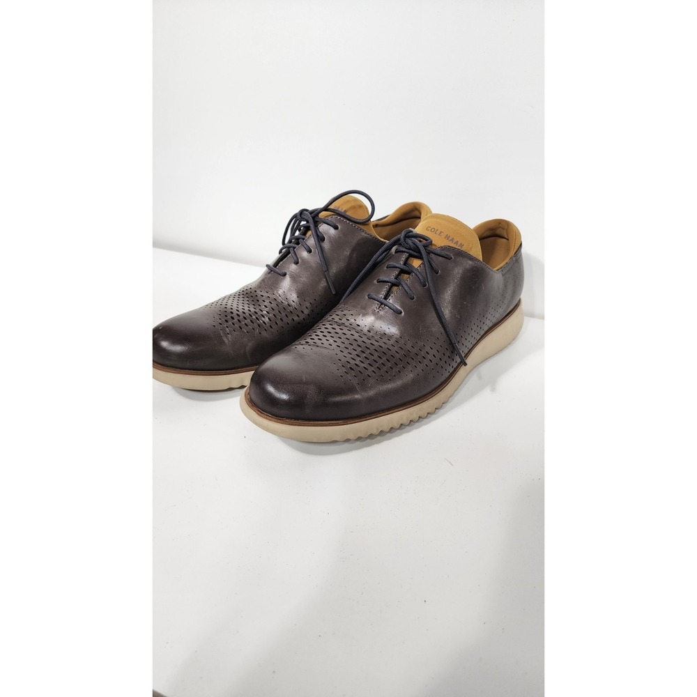 Cole Haan ZERØGRAND Brown Leather Perforated Men's Lightweight Loafers S1